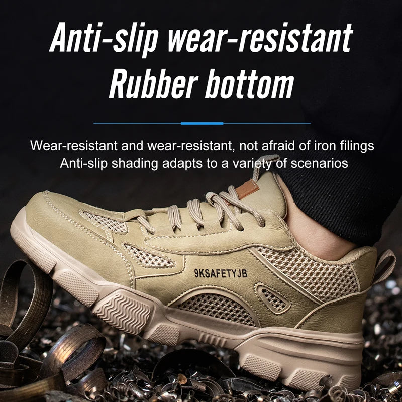 Breathable Steel Toe Safety Work Shoes – Lightweight & Unisex